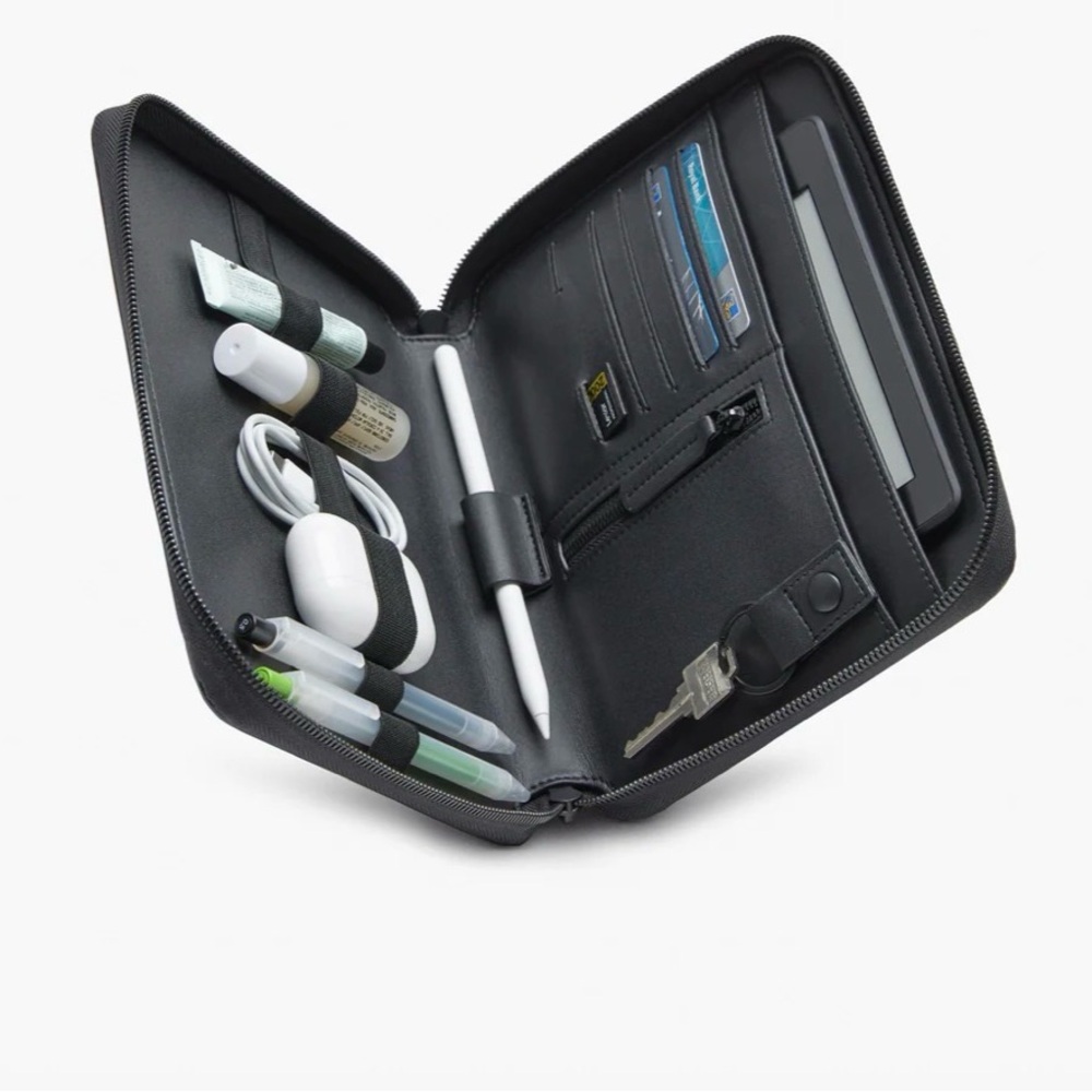 Zip-Around Black Organizer Case for Tech Accessories